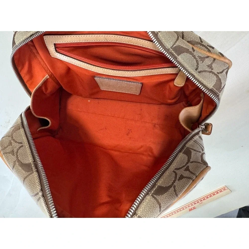 Coach Vintage Signature Satchel C1R-6097 Carry All Purse Leather Handles Canvas